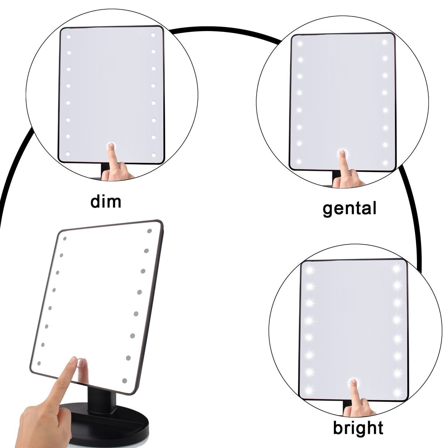 Rotating Makeup Mirror with Lamp